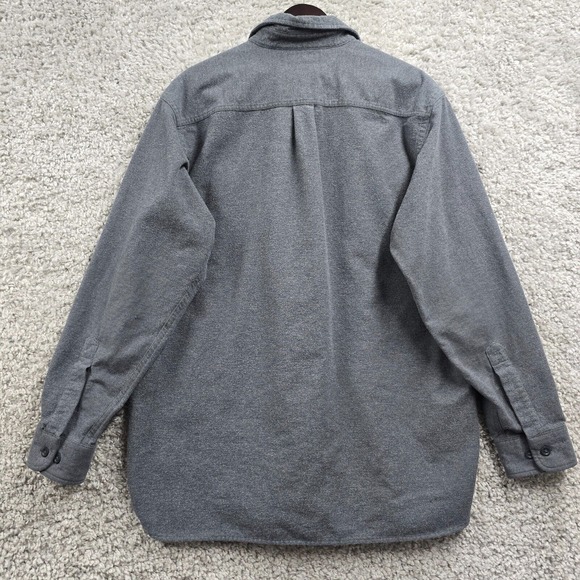 LL Bean Shirt Mens XL Gray Chamois Flannel Traditional Fit Outdoors READ - Picture 8 of 13